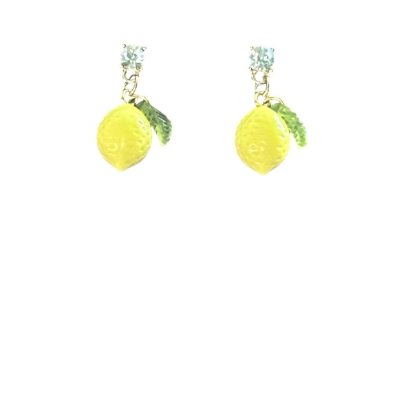 Cute Lemon Charm Necklace and Earrings Set 16 in + 3 in extension NEW - Picture 3 of 5